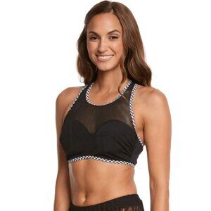 Profile Blush Desert‎ Palm High Neck Underwire Bikini Top  Black S / D Cup